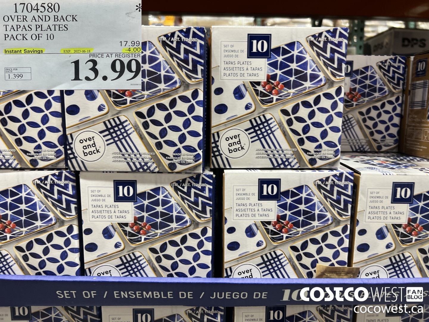 1704580 OVER AND BACK TAPAS PLATES PACK OF 10 ($4.00 INSTANT SAVINGS EXPIRES ON 2023-06-18) $13.99