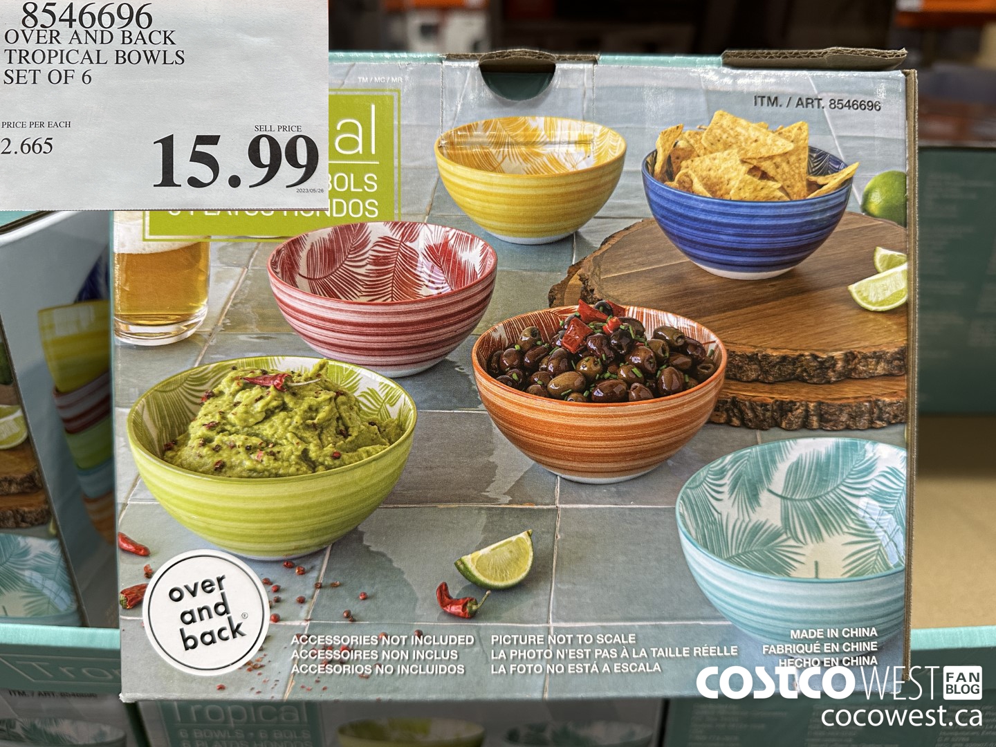 8546696 OVER AND BACK TROPICAL BOWLS SET OF 6 $15.99