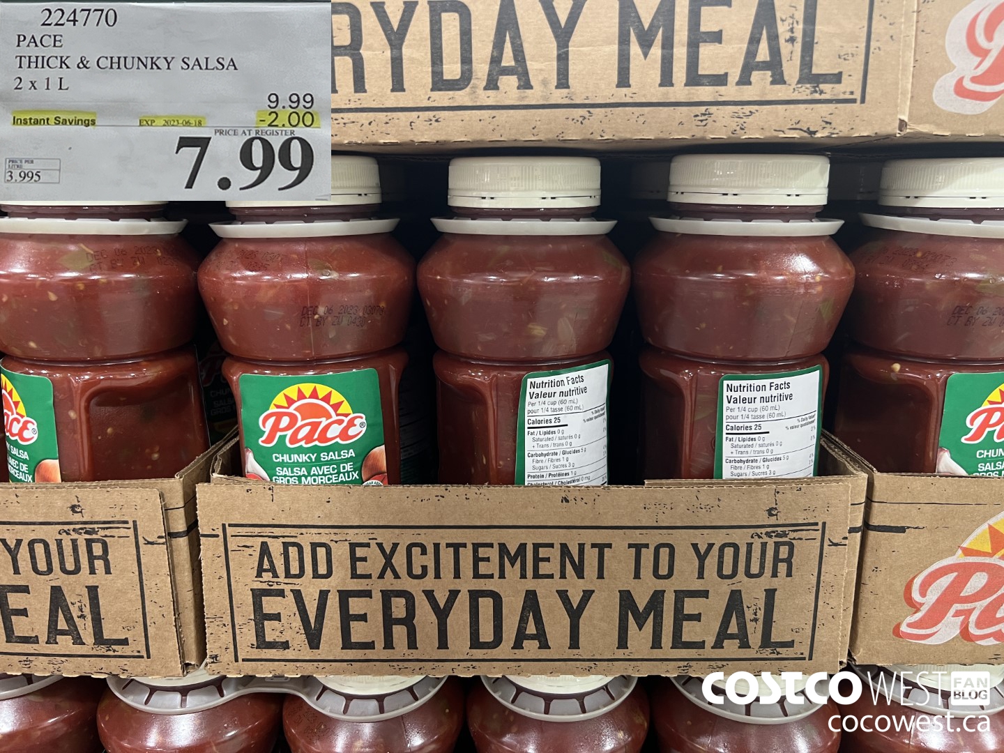 224770 PACE THICK & CHUNKY SALSA 2 X 1L ($2.00 INSTANT SAVINGS EXPIRES ON 2023-06-18) $7.99