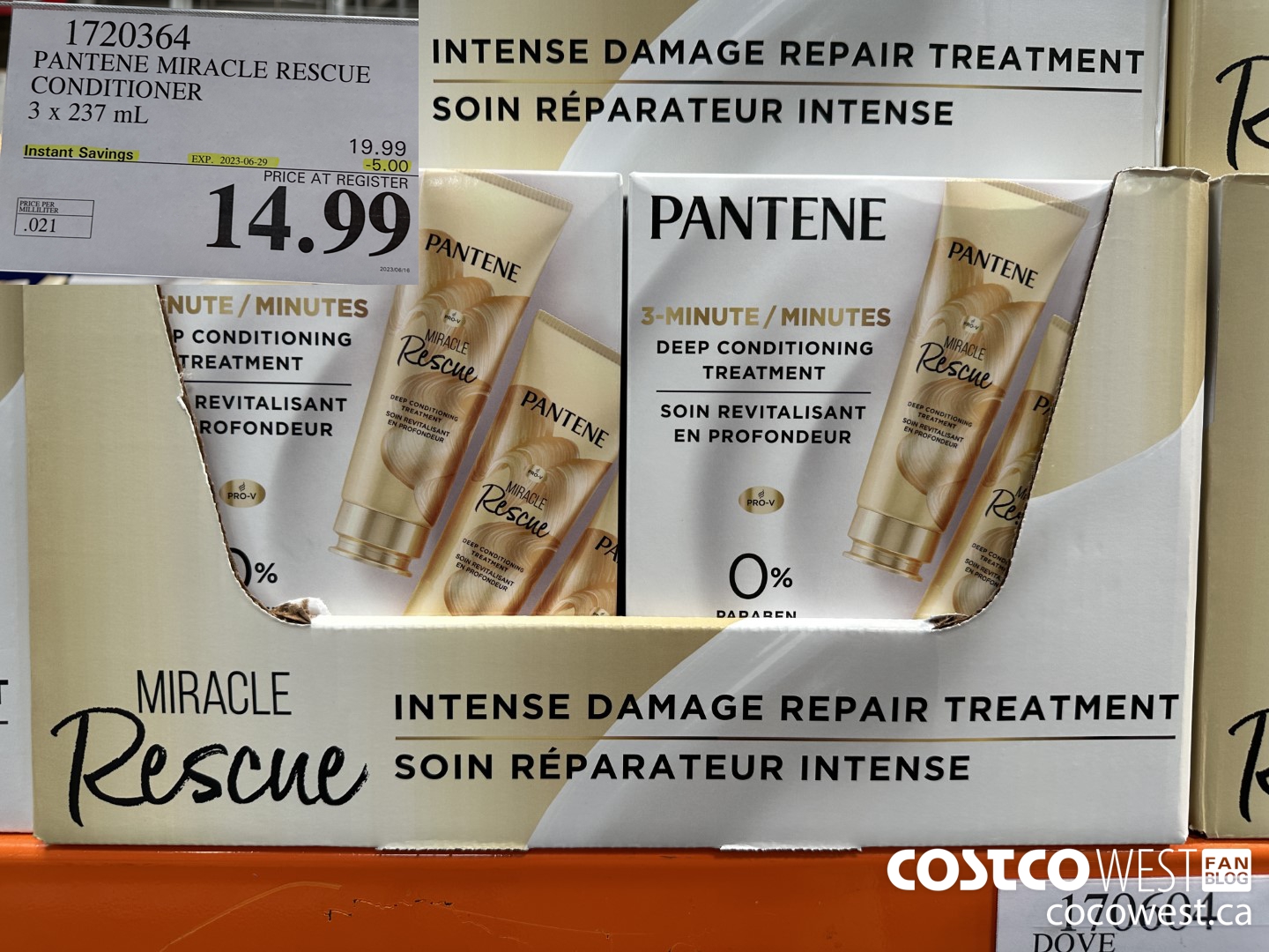 1720364 PANTENE MIRACLE RESCUE CONDITIONER 3 X 237 ML ($5.00 INSTANT SAVINGS EXPIRES ON 2023-06-29) $14.99