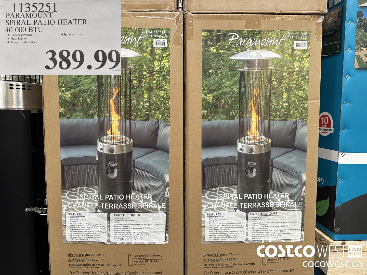 1135251 PARAMOUNT SPIRAL PATIO HEATER 40,000 BTU $389.99