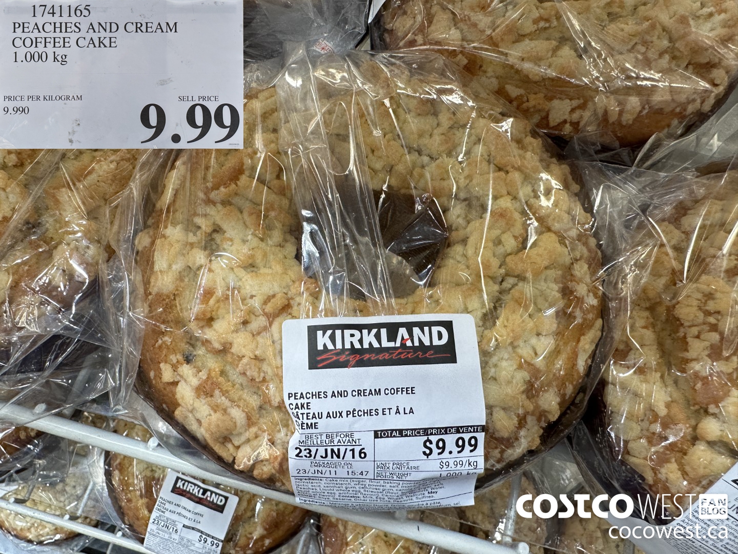 1741165 PEACHES AND CREAM COFFEE CAKE 1.000KG $9.99