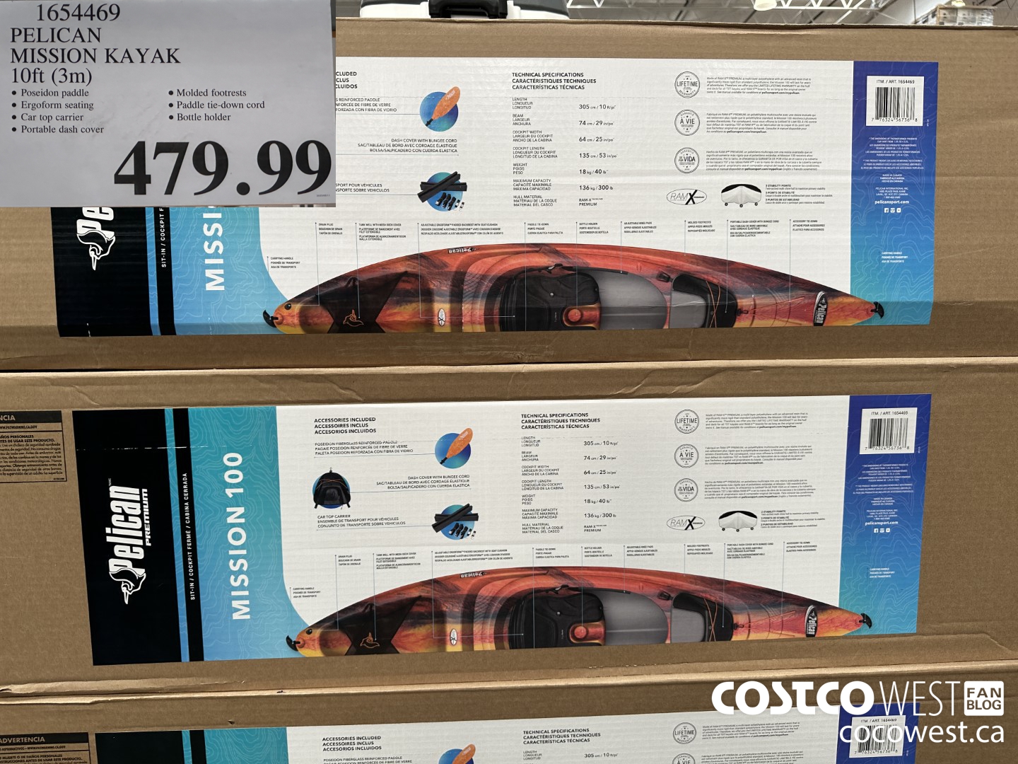 1654469 PELICAN MISSION KAYAK 10FT (3M) $479.99