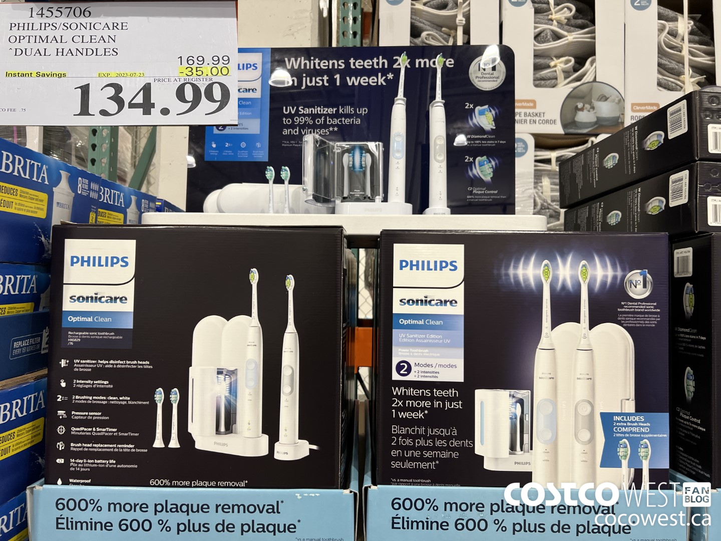 1455706 PHILIPS/SONICARE OPTIMAL CLEAN DUAL HANDLES ($35.00 INSTANT SAVINGS EXPIRES ON 2023-07-23) $134.99