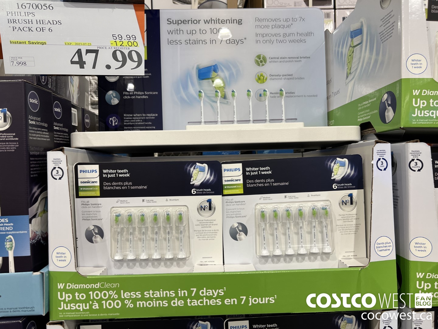 1670056 PHILIPS BRUSH HEADS 6-PACK ($12.00 INSTANT SAVINGS EXPIRES ON 2023-07-23) $47.99