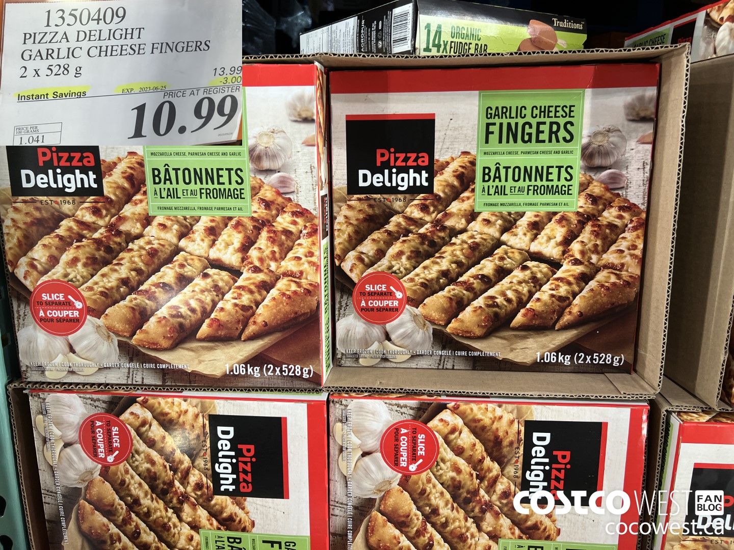 1350409 PIZZA DELIGHT GARLIC CHEESE FINGERS 2 x 528 g ($3.00 INSTANT SAVINGS EXPIRES ON 2023-06-25) $10.99