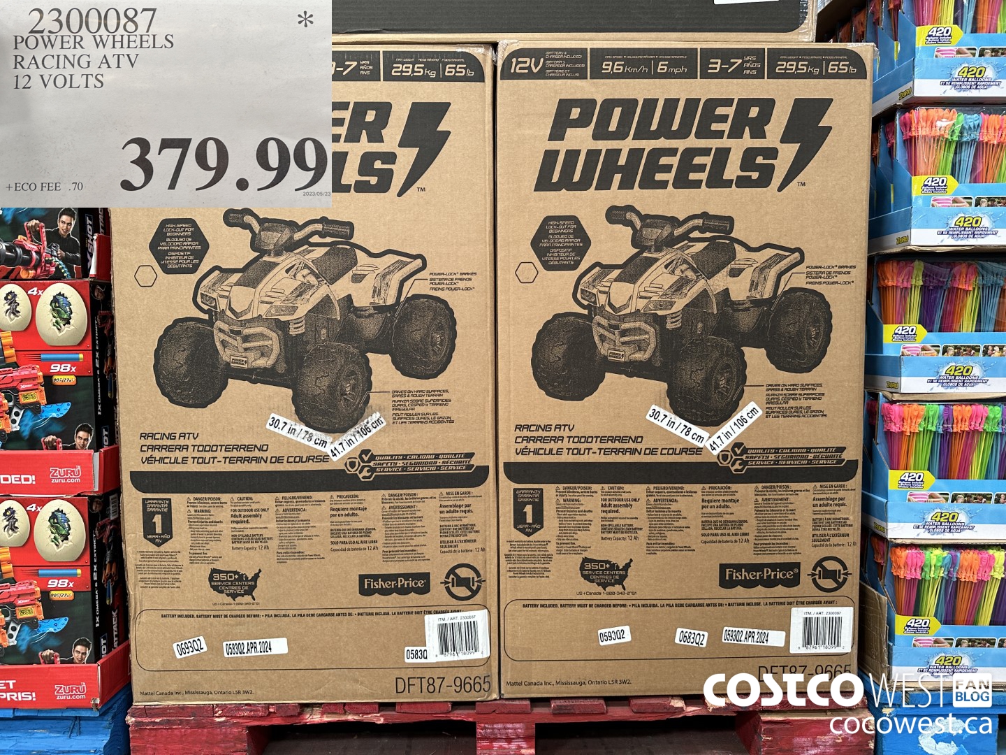 2300087 POWER WHEELS RACING ATV 12 VOLTS $379.99