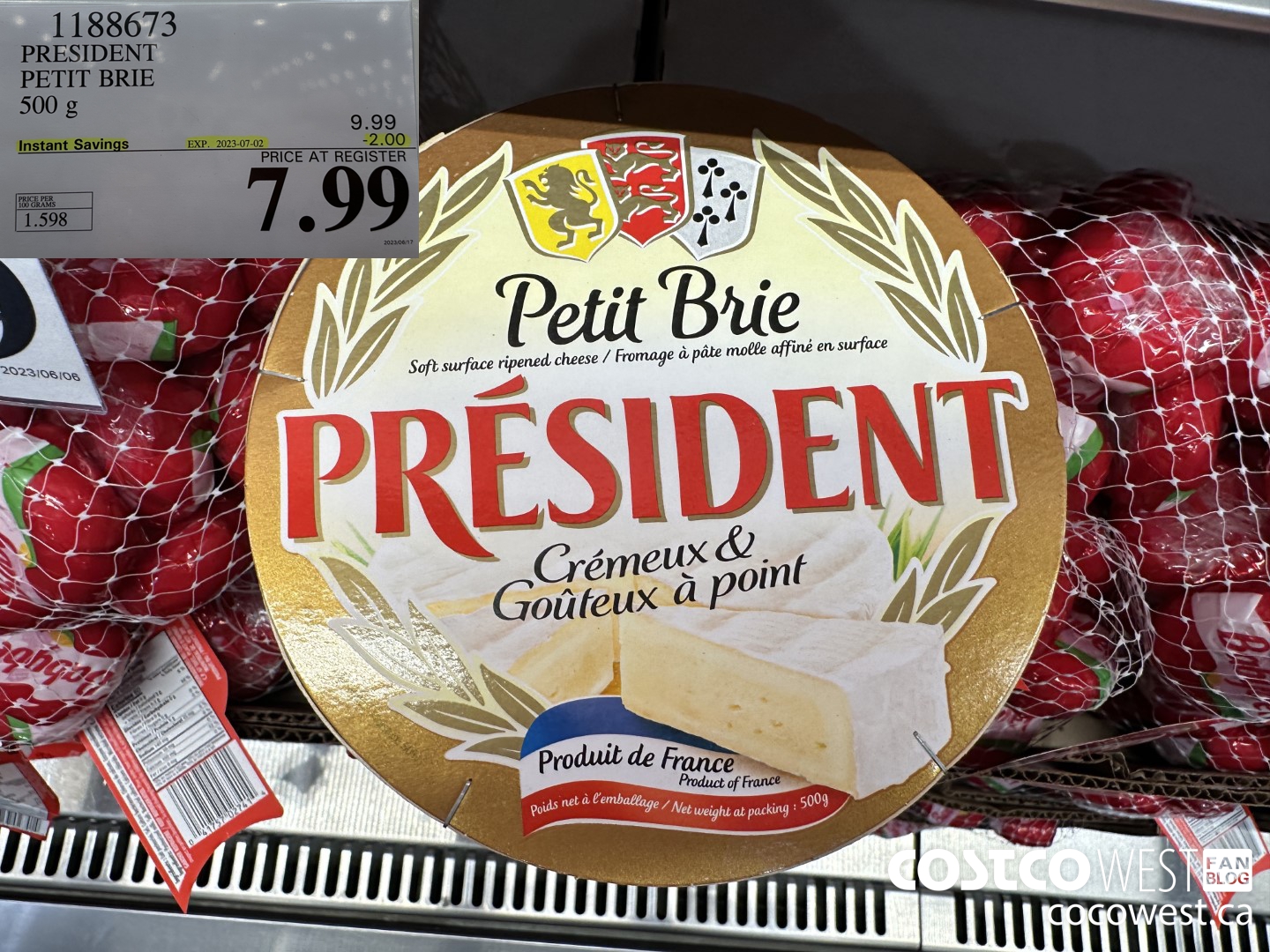1188673 PRESIDENT PETIT BRIE 500 g ($2.00 INSTANT SAVINGS EXPIRES ON 2023-07-02) $7.99