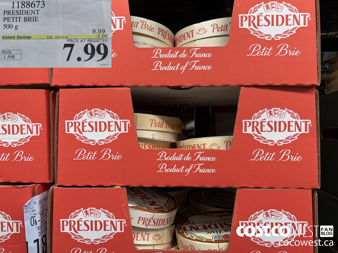 1188673 PRESIDENT PETIT BRIE 500 g ($2.00 INSTANT SAVINGS EXPIRES ON 2023-07-02) $7.99