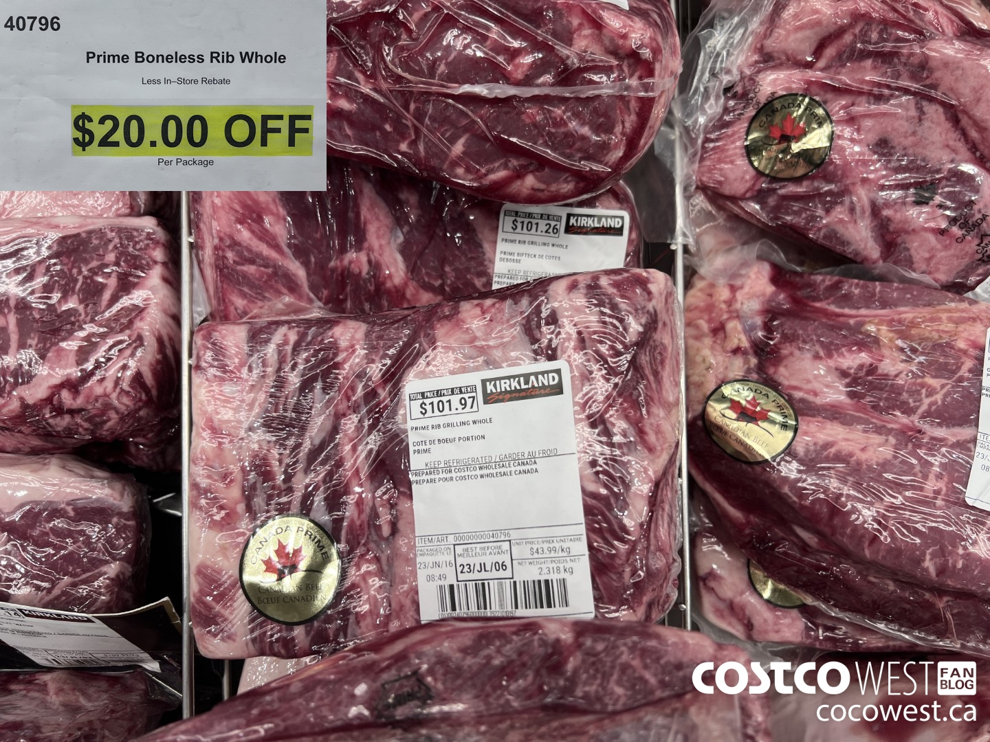 40796 PRIME BONELESS RIB WHOLE ($20.00 INSTANT SAVINGS)