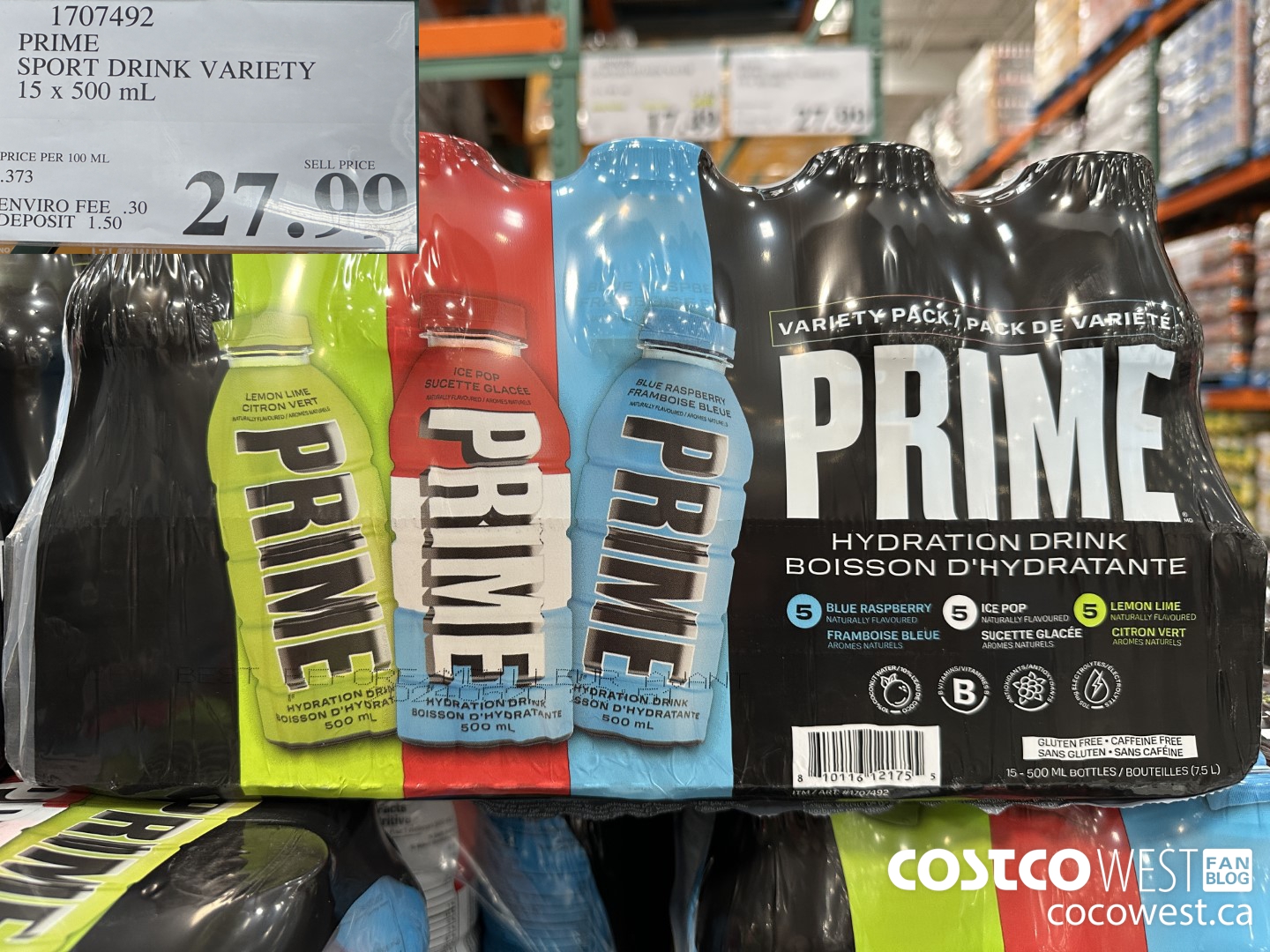 1707492 PRIME SPORT DRINK VARIETY 15 X 500 ML $27.99