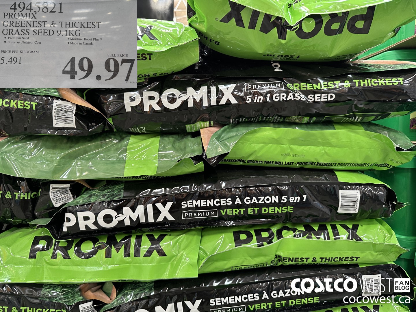 4945821 PROMIX GREENEST & THICKEST GRASS SEED 9.1 KG $49.97