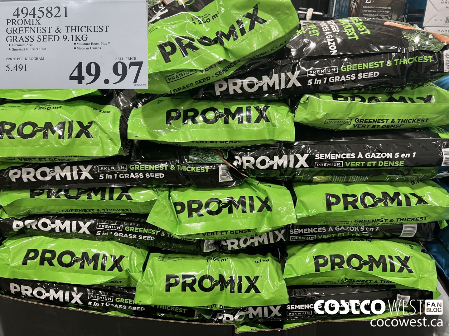 4945821 PROMIX GREENEST & THICKEST GRASS SEED 9.1 KG $49.97