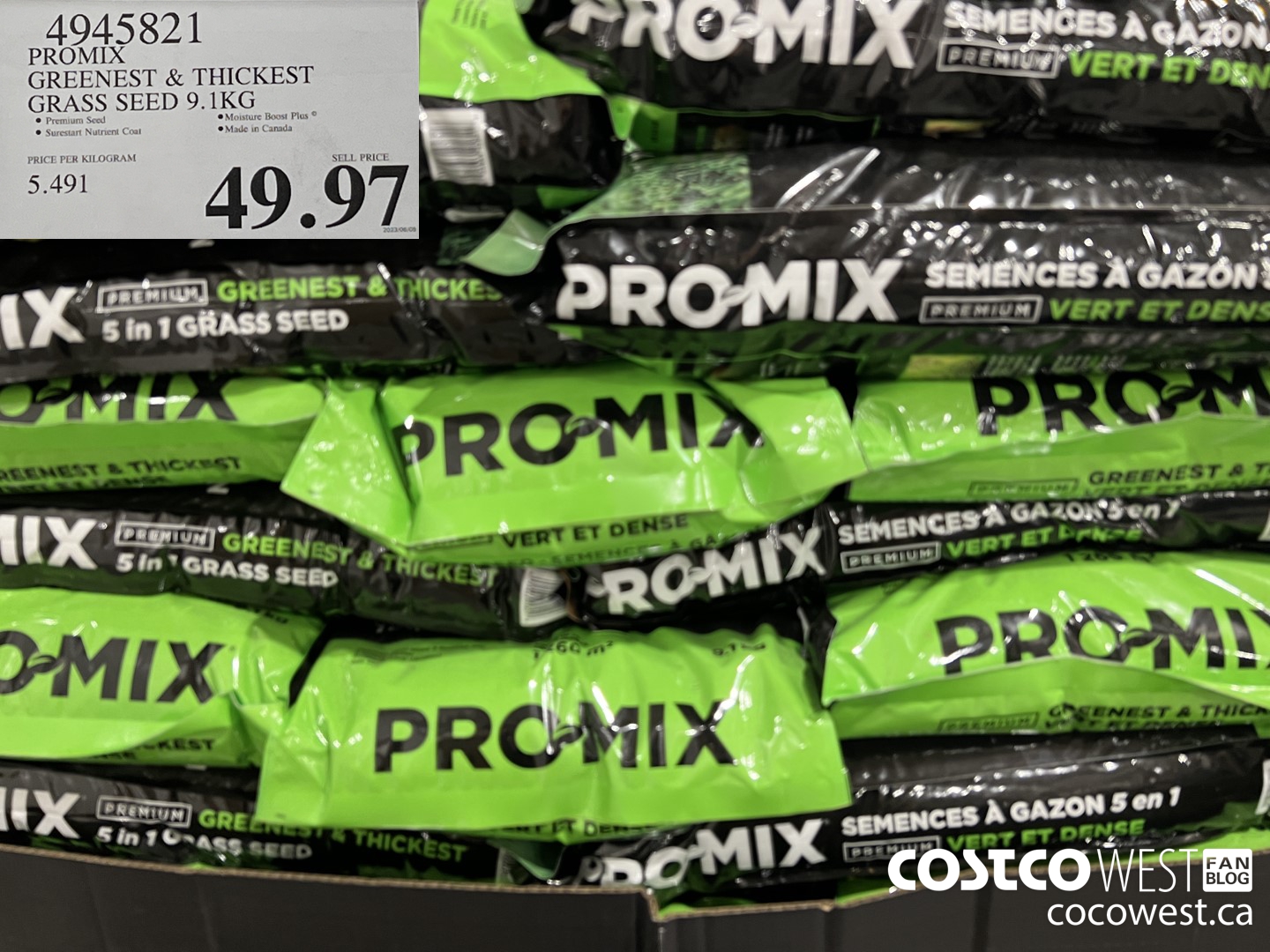 4945821 PROMIX GREENEST & THICKEST GRASS SEED 9.1 KG $49.97