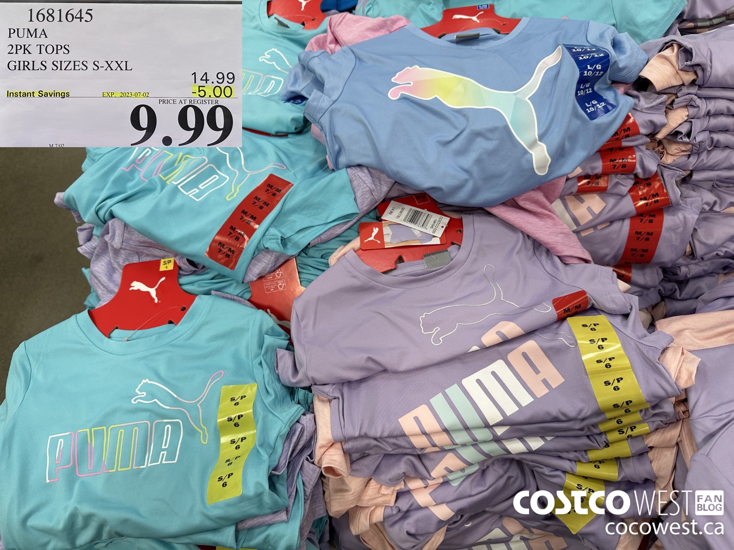 1681645 PUMA 2PK TOPS GIRLS SIZES S-XXL ($5.00 INSTANT SAVINGS EXPIRES ON 2023-07-02) $9.99