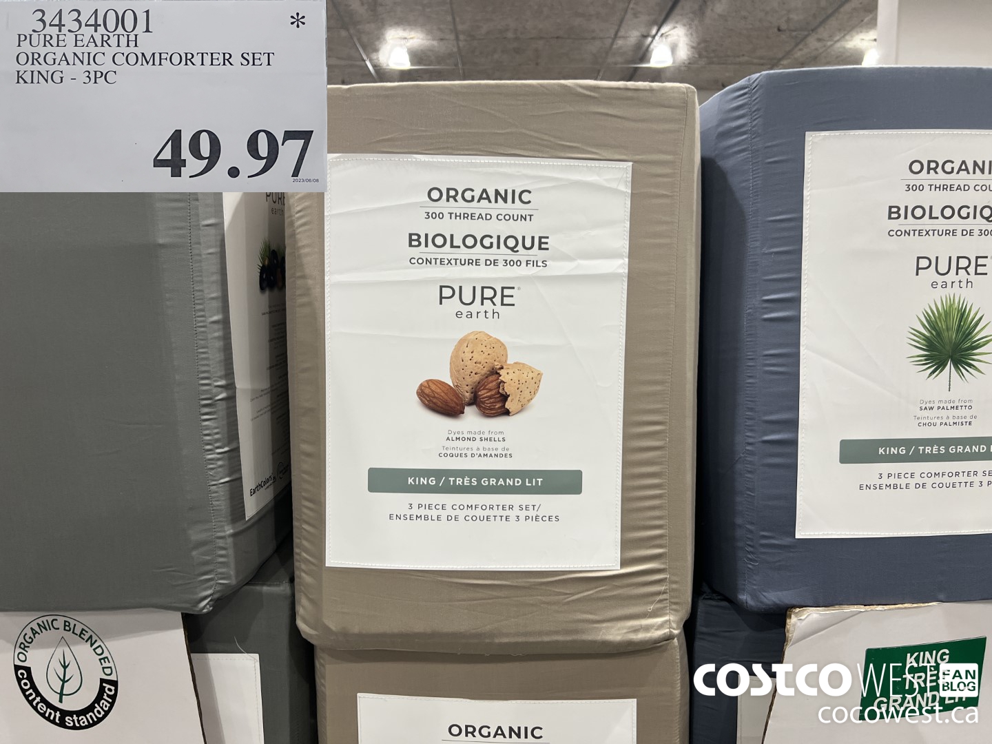 3434001 PURE EARTH COMFORTER SET KING 3PC $49.97