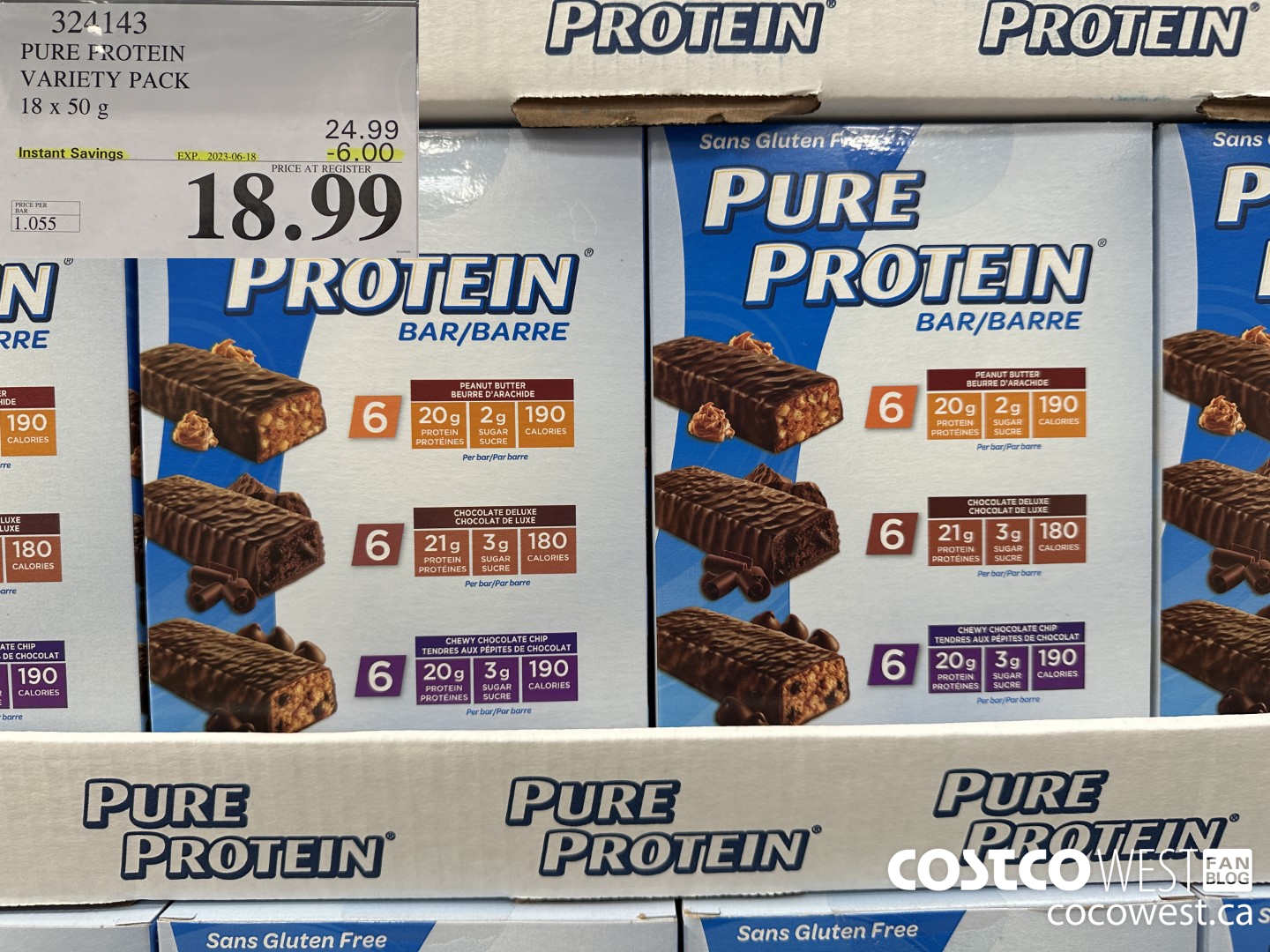324143 PURE PROTEIN VARIETY PACK 18 X 50G ($6.00 INSTANT SAVINGS EXPIRES ON 2023-06-18) $18.99