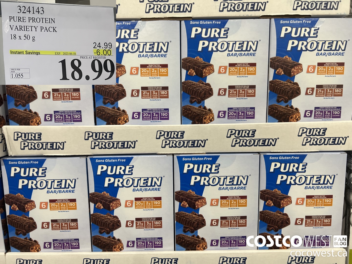 324143 PURE PROTEIN VARIETY PACK 18 X 50G ($6.00 INSTANT SAVINGS EXPIRES ON 2023-06-18) $18.99