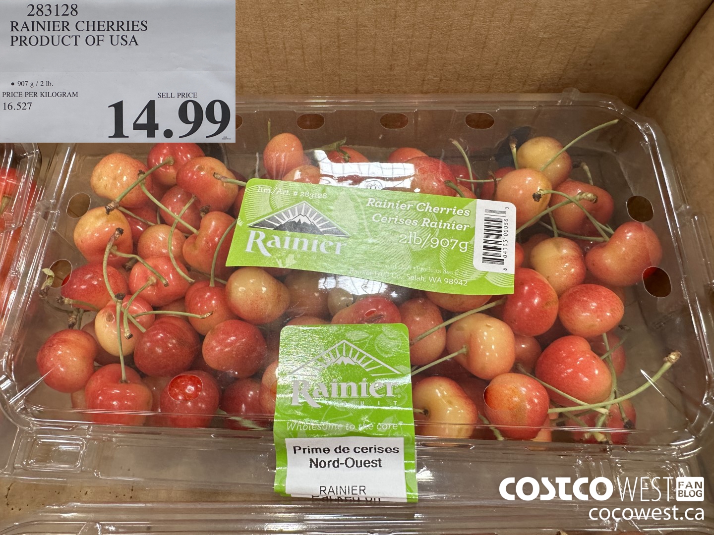 283128 RAINIER CHERRIES PRODUCT OF USA $14.99