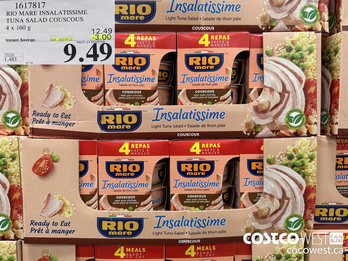 1617817 RIO MARE INSALATISSIME TUNA SALAD COUSCOUS 4 x 160 g ($3.00 INSTANT SAVINGS EXPIRES ON 2023-07-23) $9.49