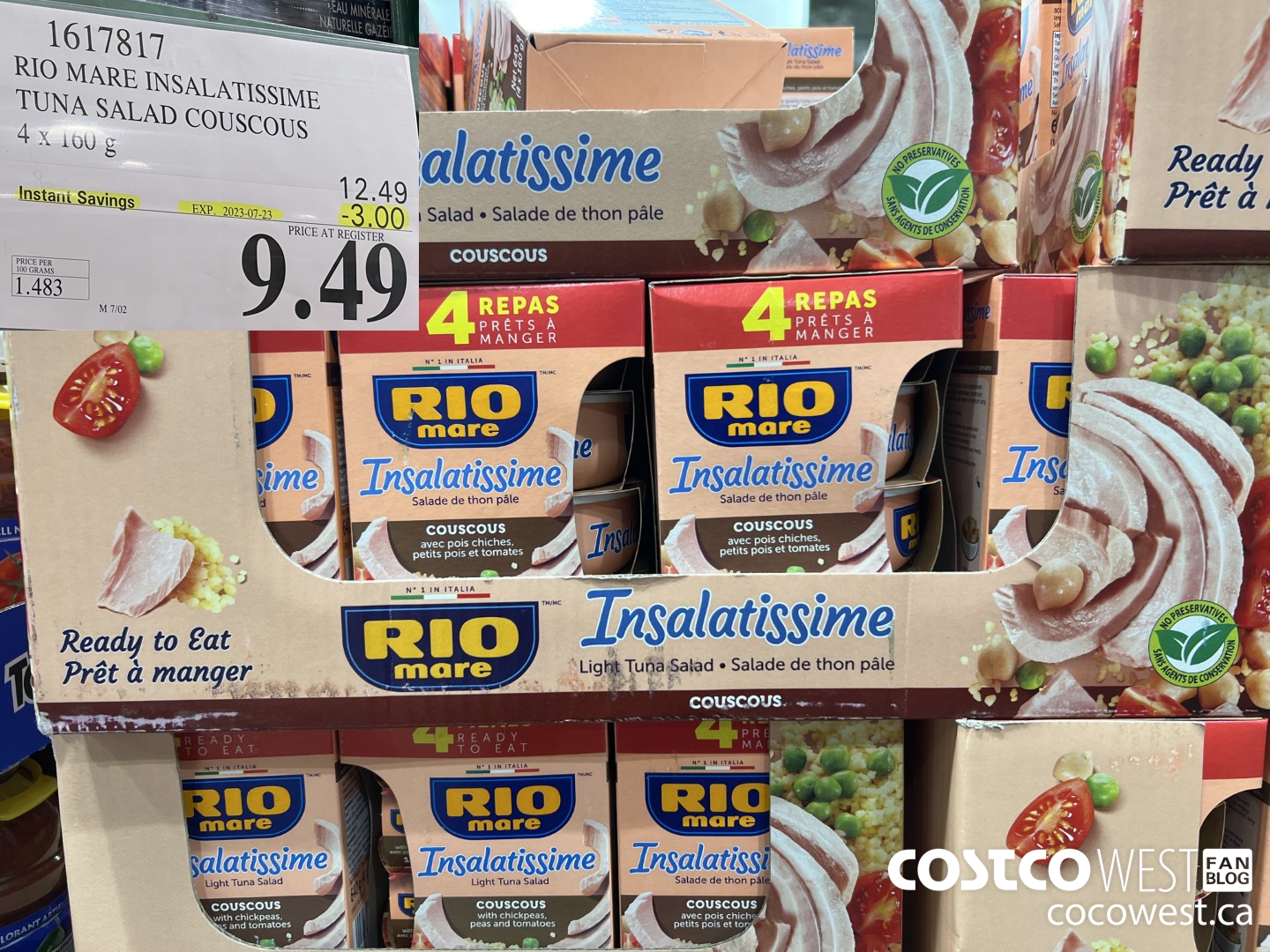 1617817 RIO MARE INSALATISSIME TUNA SALAD COUSCOUS 4 x 160 g ($3.00 INSTANT SAVINGS EXPIRES ON 2023-07-23) $9.49