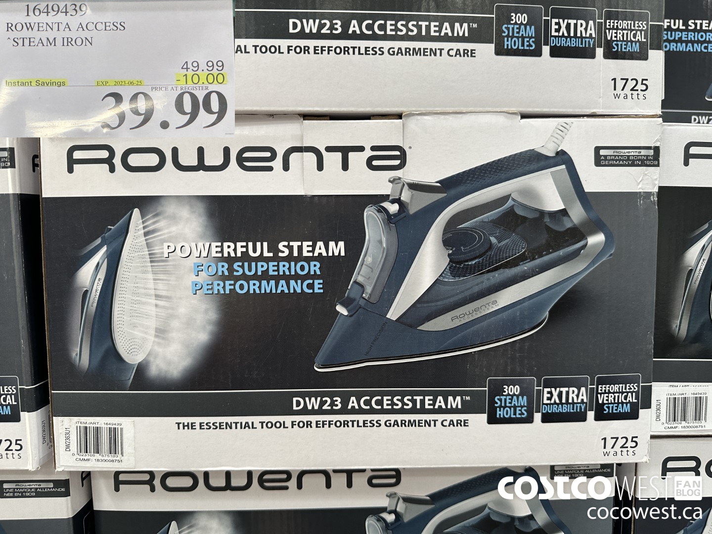 1649439 ROWENTA ACCESS STEAM IRON ($10.00 INSTANT SAVINGS EXPIRES ON 2023-06-25) $39.99