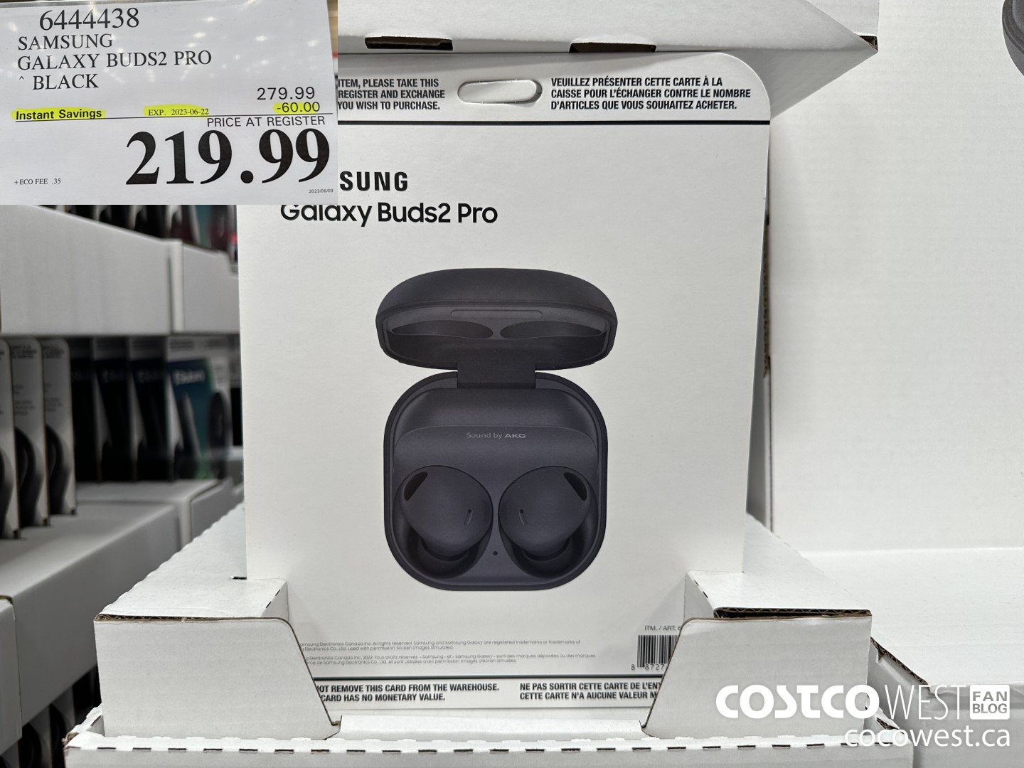 6444438 SAMSUNG GALAXY BUDS 2 PRO WIRELESS EARBUDS ($60.00 INSTANT SAVINGS EXPIRES ON 2023-06-22) $219.99