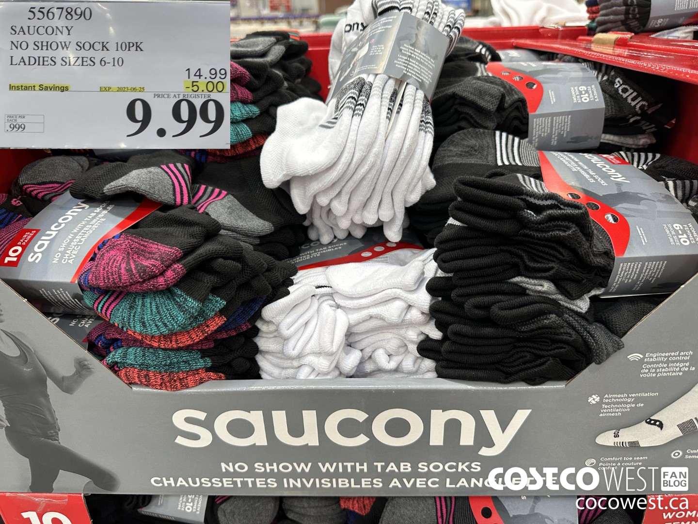 5567890 SAUCONY NO SHOW SOCK 10PK LADIES SIZES 6-10 ($5.00 INSTANT SAVINGS EXPIRES ON 2023-06-25) $9.99