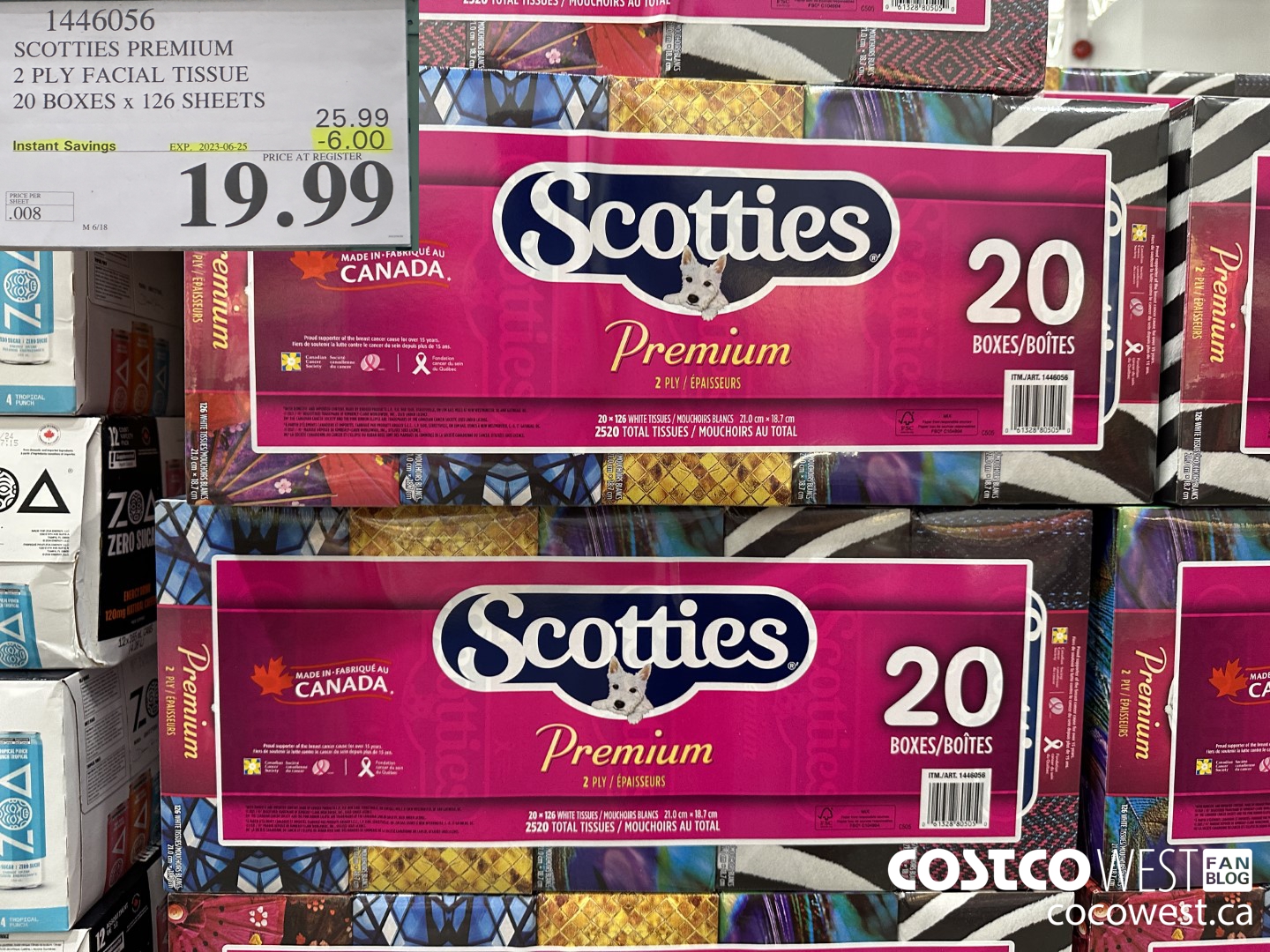 1446056 SCOTTIES PREMIUM 2 PLY FACIAL TISSUE 20 BOXES x 126 SHEETS ($6.00 INSTANT SAVINGS EXPIRES ON 2023-06-25) $19.99