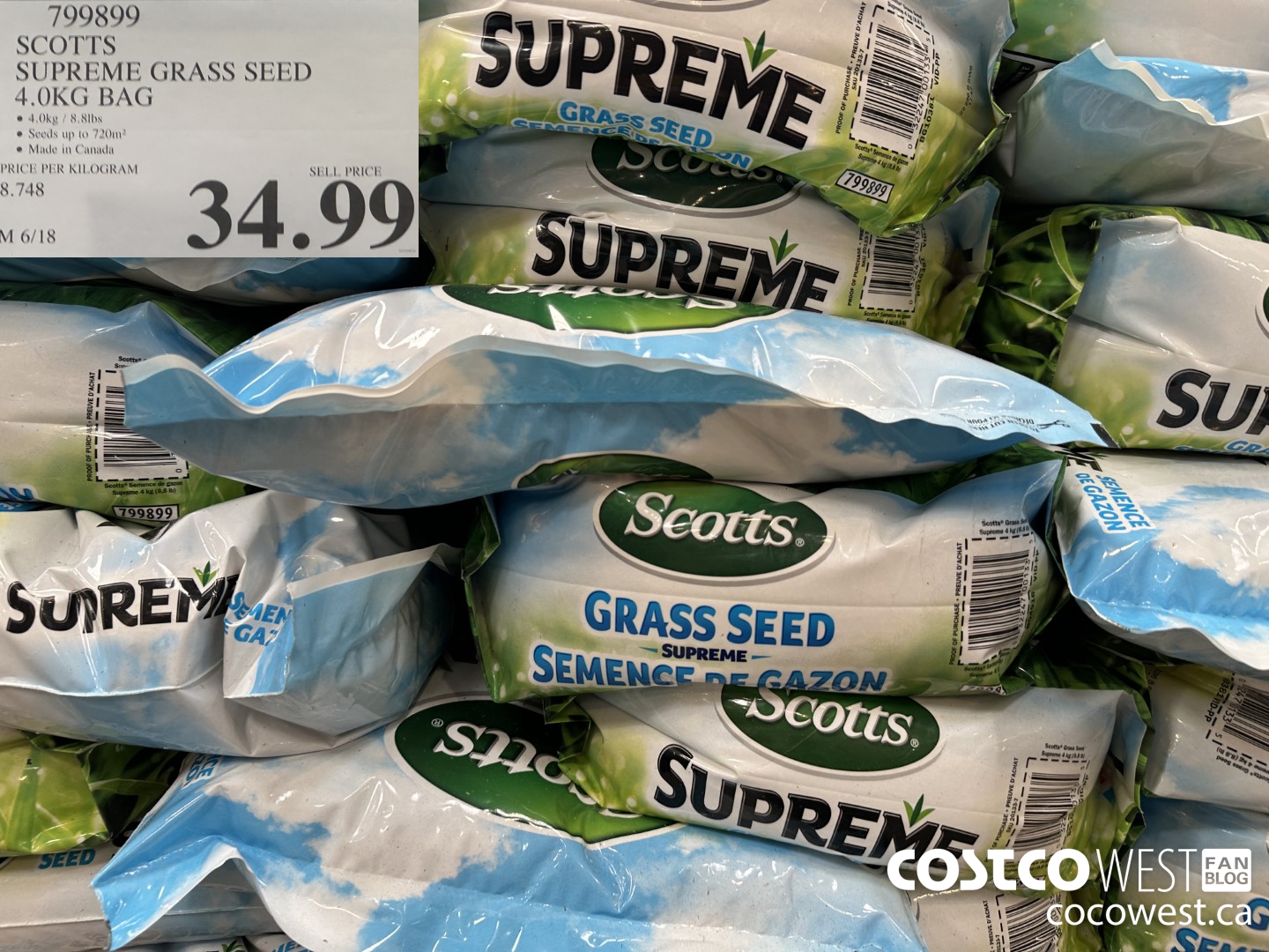 799899 SCOTTS SUPREME GRASS SEED 4.0 KG $34.99