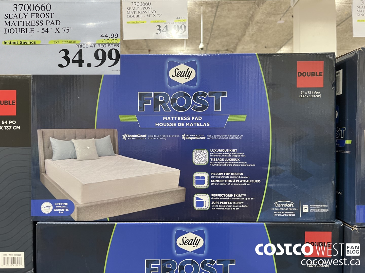 3700660 SEALY FROST MATTRESS PAD DOUBLE 54