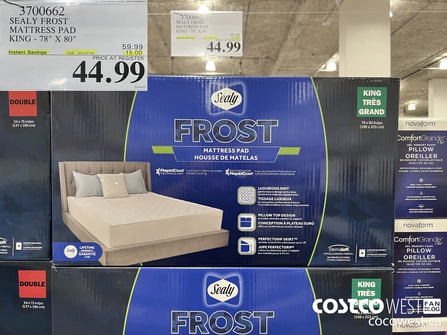 3700662 SEALY FROST MATTRESS PAD KING 78