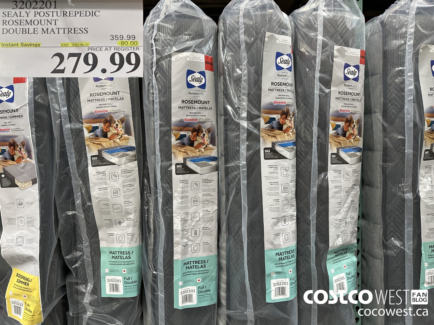 3202201 SEALY POSTUREPEDIC ROSEMOUNT DOUBLE MATTRESS ONLY ($80.00 INSTANT SAVINGS EXPIRES ON 2023-06-25) $279.99