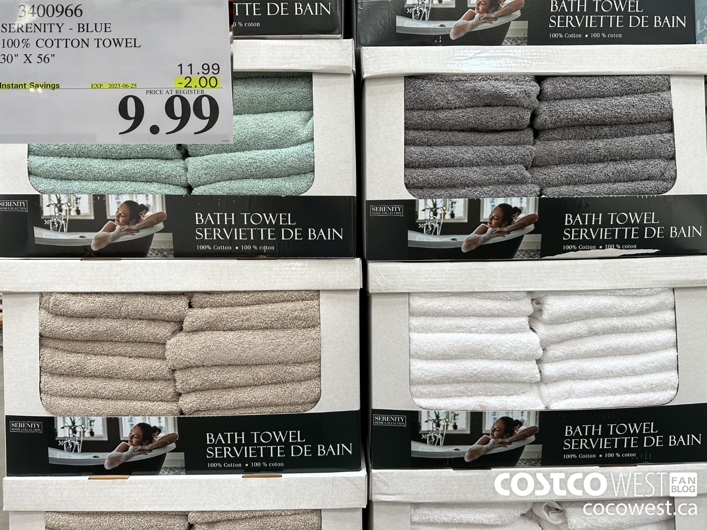 3400966 SERENITY BLUE 100% COTTON TOWEL 30