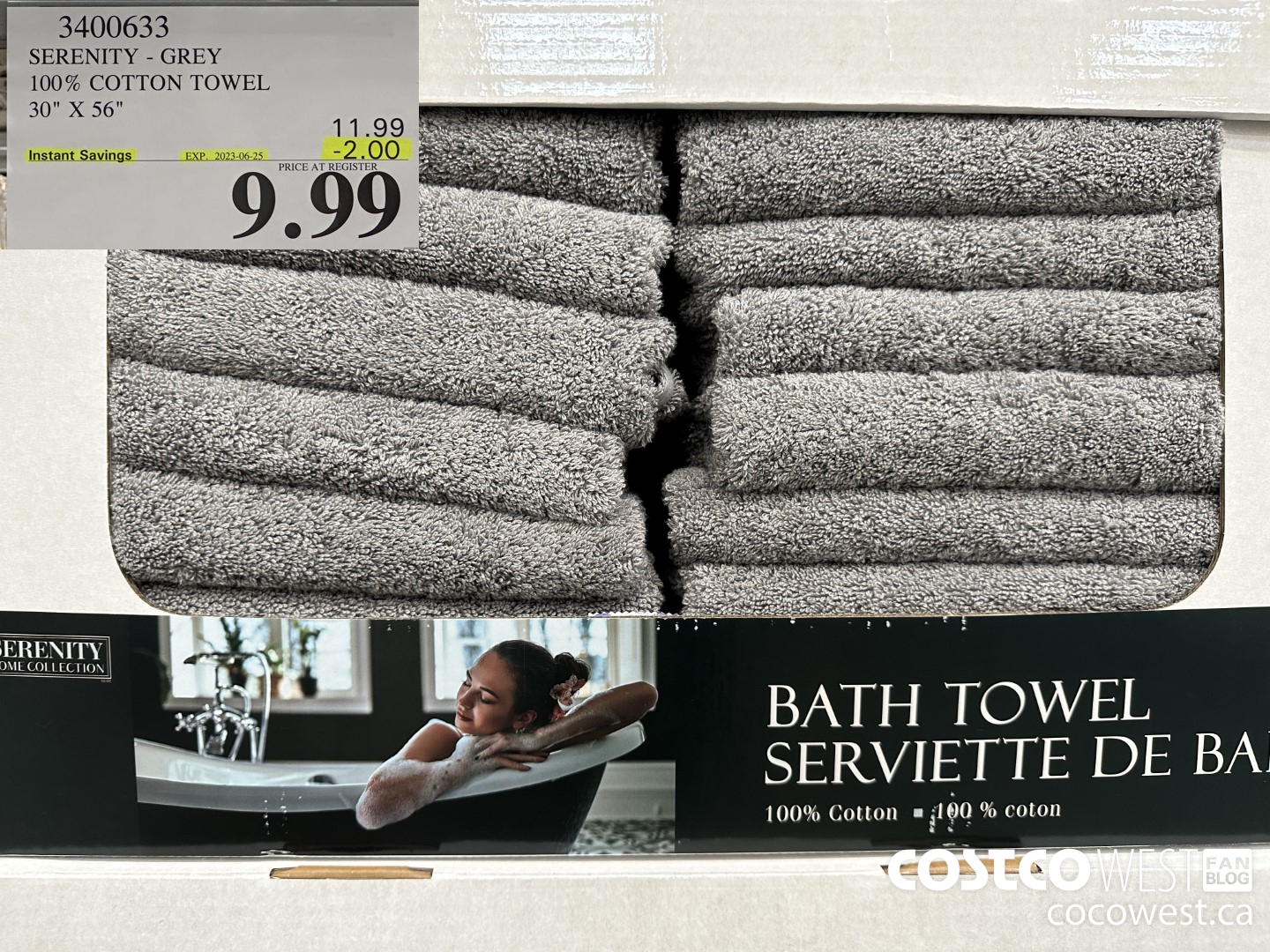 3400633 SERENITY GREY 100% COTTON TOWEL 30