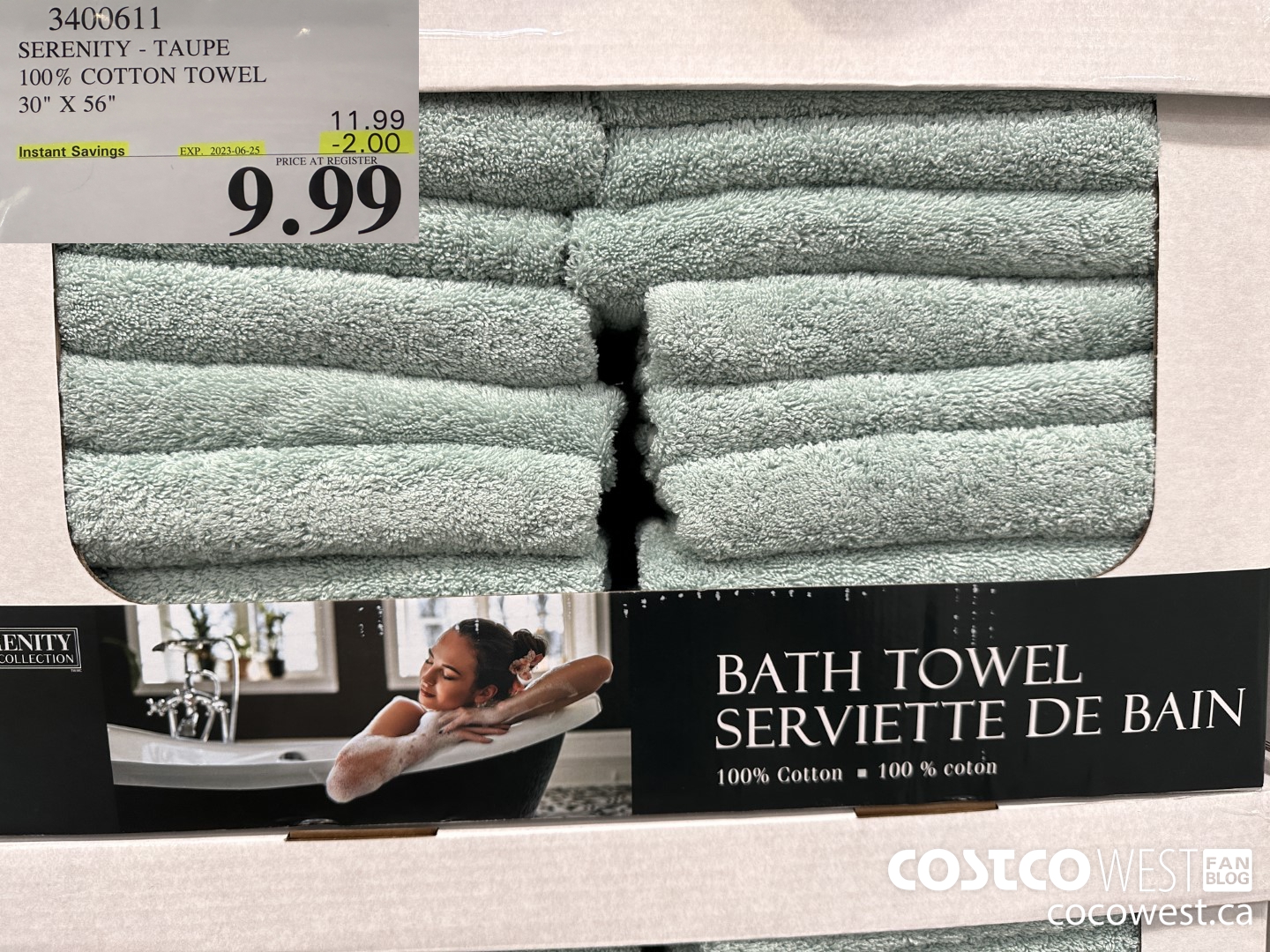 3400611 SERENITY TAUPE 100% COTTON TOWEL 30