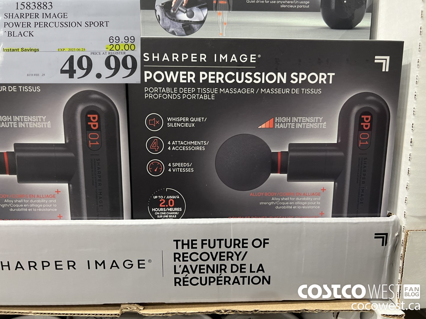 1583883 SHARPER IMAGE POWER PERCUSSION SPORT BLACK ($20.00 INSTANT SAVINGS EXPIRES ON 2023-06-25) $49.99