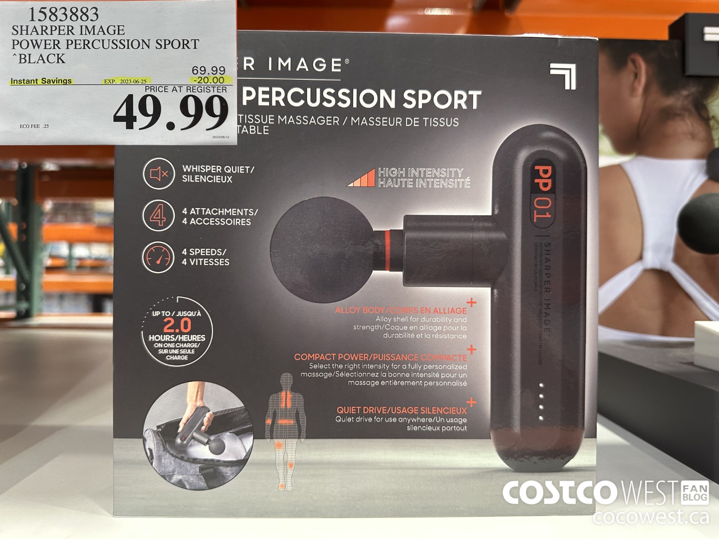 1583883 SHARPER IMAGE POWER PERCUSSION SPORT BLACK ($20.00 INSTANT SAVINGS EXPIRES ON 2023-06-25) $49.99