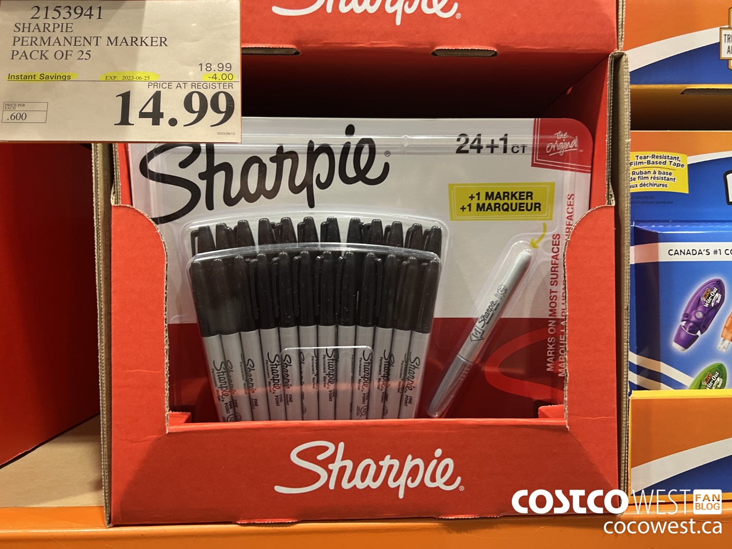 2153941 SHARPIE FINE POINT BLACK PACK OF 25 MARKERS ($4.00 INSTANT SAVINGS EXPIRES ON 2023-06-25) $14.99