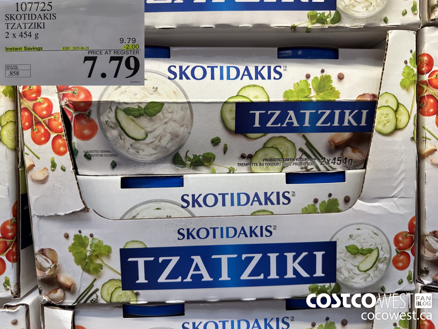 107725 SKOTIDAKIS TZATZIKI 2 x 454g ($2.00 INSTANT SAVINGS EXPIRES ON 2023-06-25) $7.79