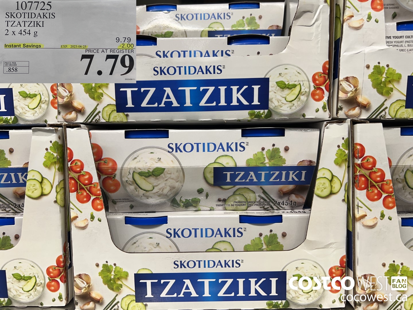 107725 SKOTIDAKIS TZATZIKI 2 x 454g ($2.00 INSTANT SAVINGS EXPIRES ON 2023-06-25) $7.79