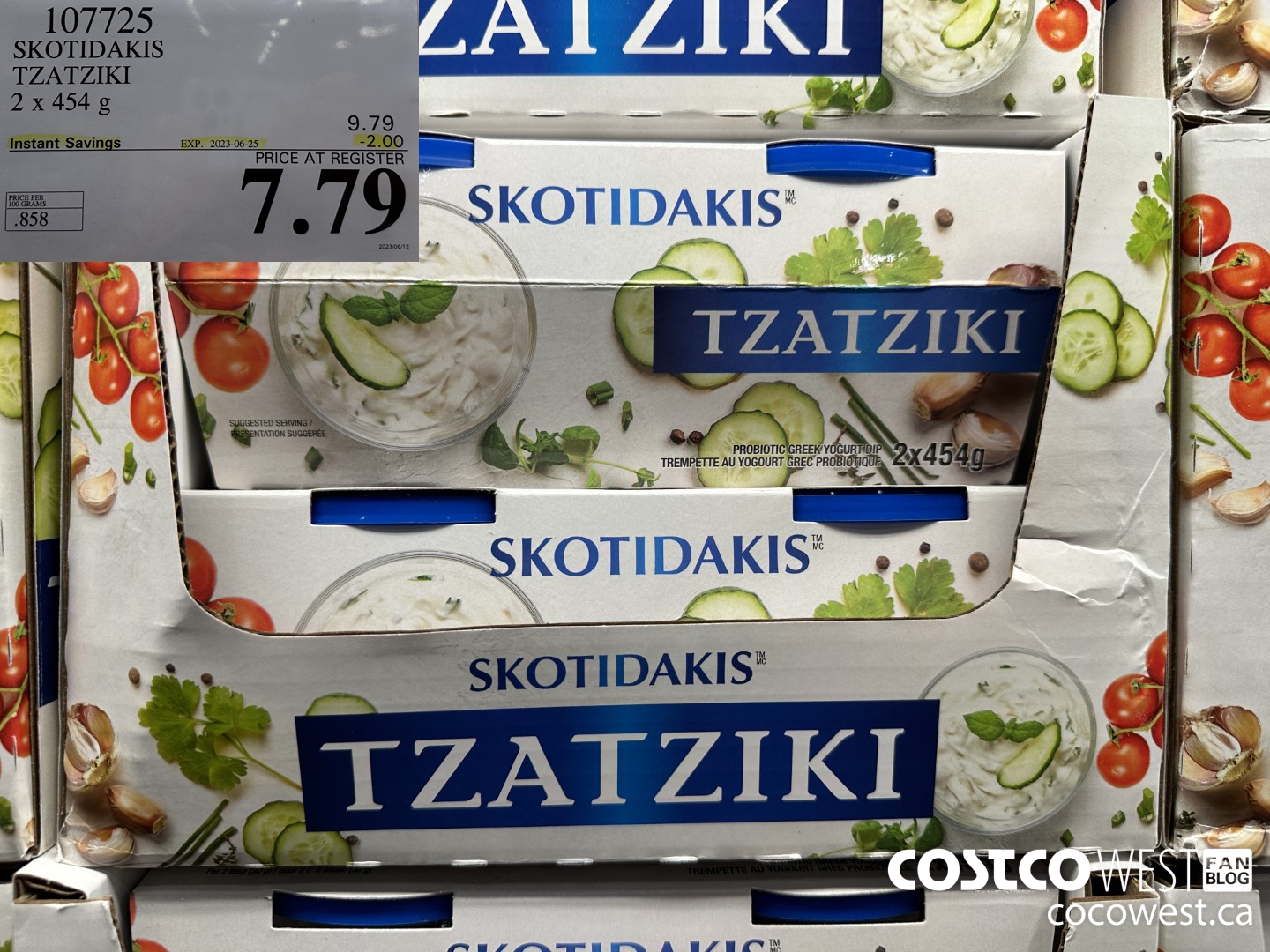 107725 SKOTIDAKIS TZATZIKI 2 x 454g ($2.00 INSTANT SAVINGS EXPIRES ON 2023-06-25) $7.79