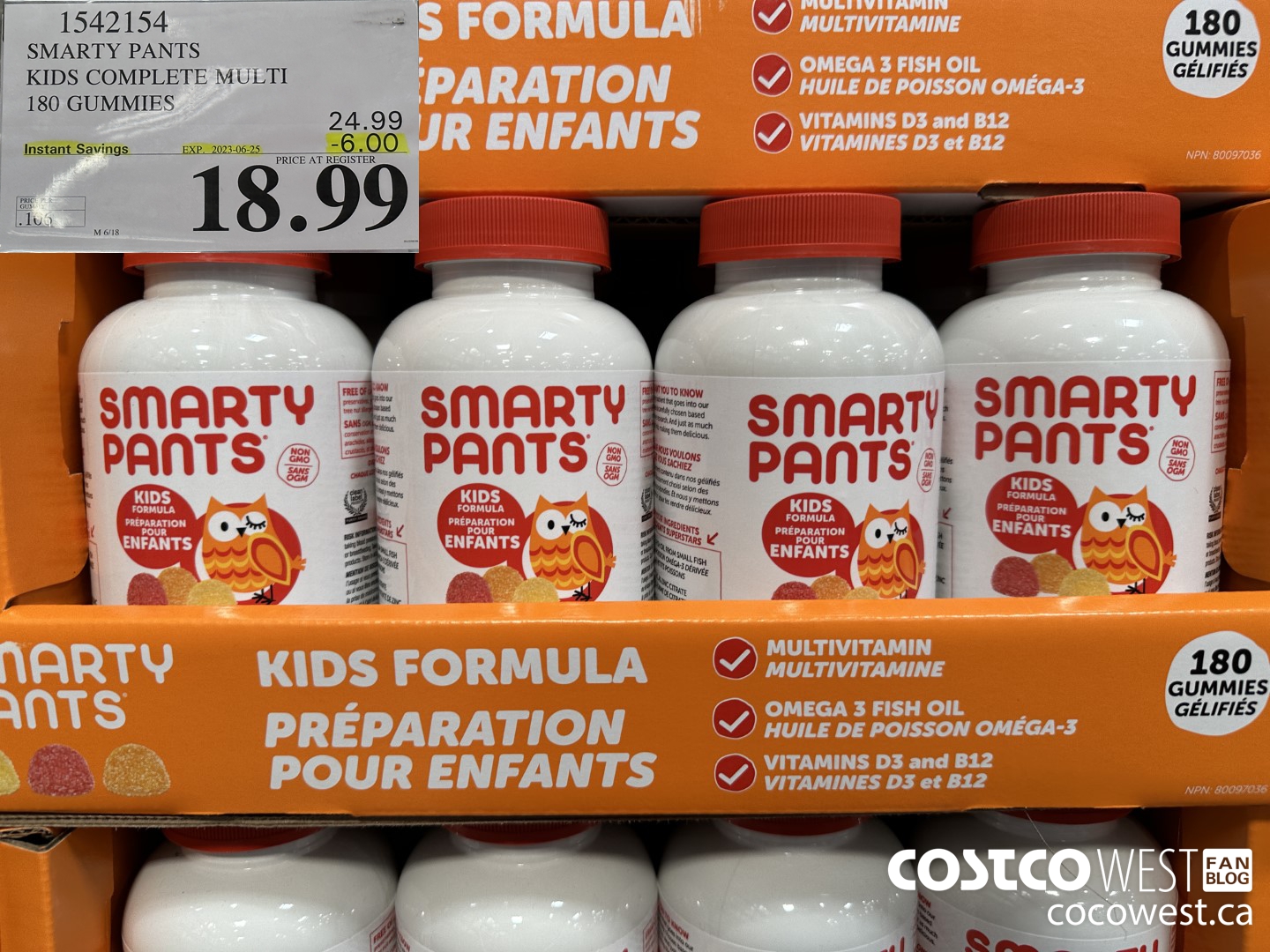 1542154 SMARTY PANTS KIDS COMPLETE MULTI 180 GUMMIES ($6.00 INSTANT SAVINGS EXPIRES ON 2023-06-25) $18.99