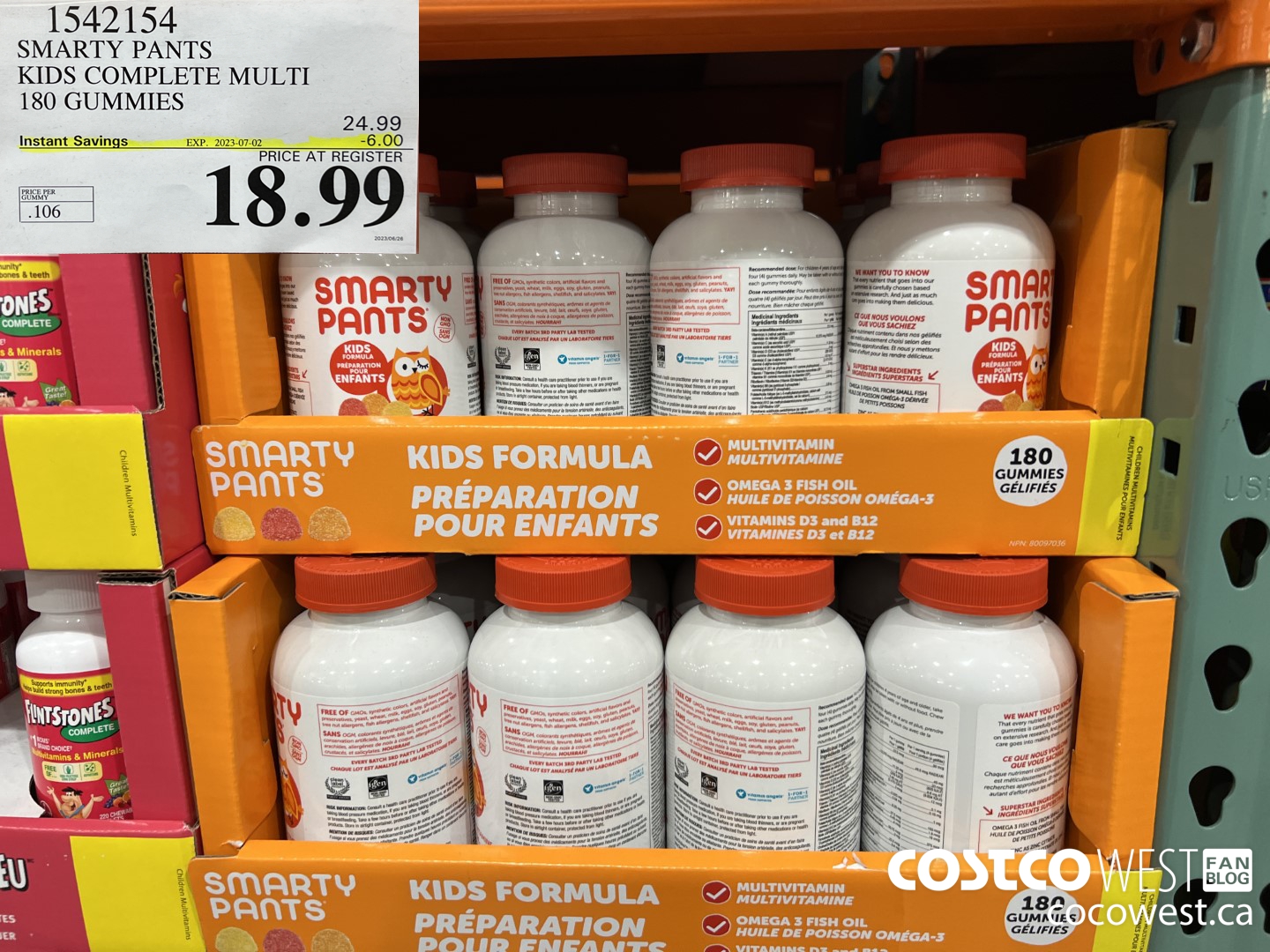 1542154 SMARTY PANTS KIDS COMPLETE MULTI 180 GUMMIES ($6.00 INSTANT SAVINGS EXPIRES ON 2023-07-02) $18.99