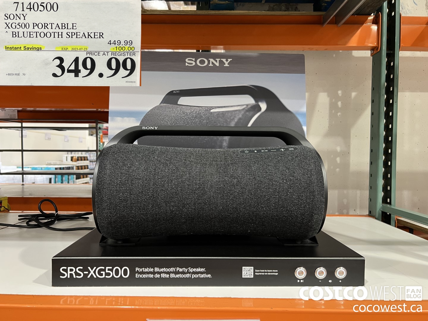 7140500 SONY XG500 PORTABLE BLUETOOTH SPEAKER ($100.00 INSTANT SAVINGS EXPIRES ON 2023-07-23) $349.99
