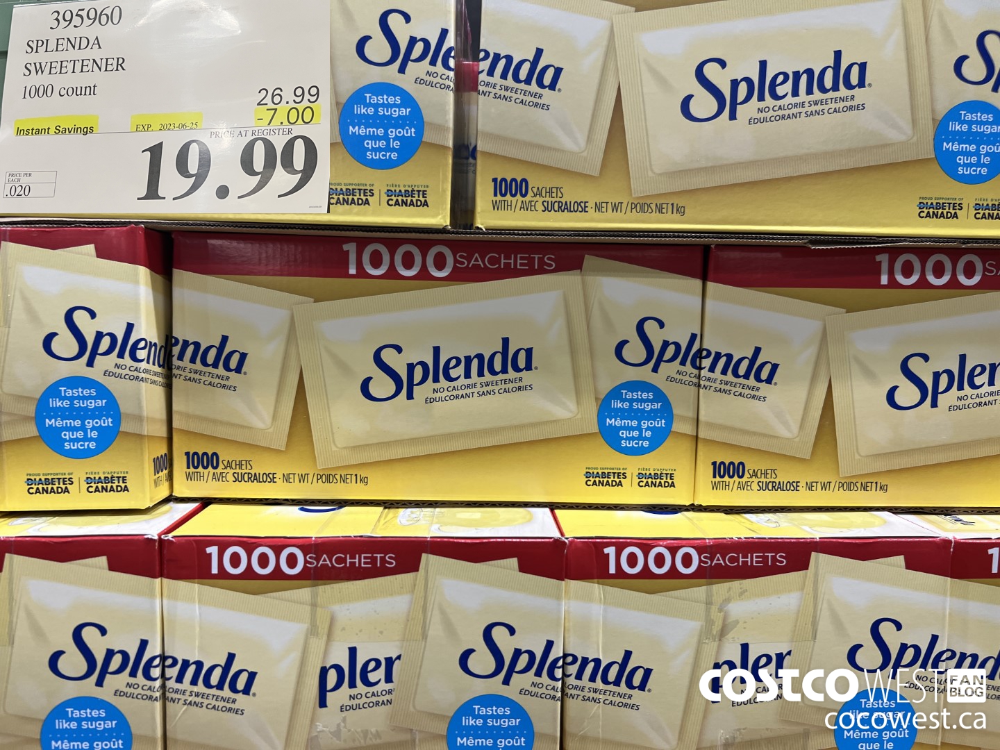395960 SPLENDA SWEETENER 1000 COUNT ($7.00 INSTANT SAVINGS EXPIRES ON 2023-06-25) $19.99