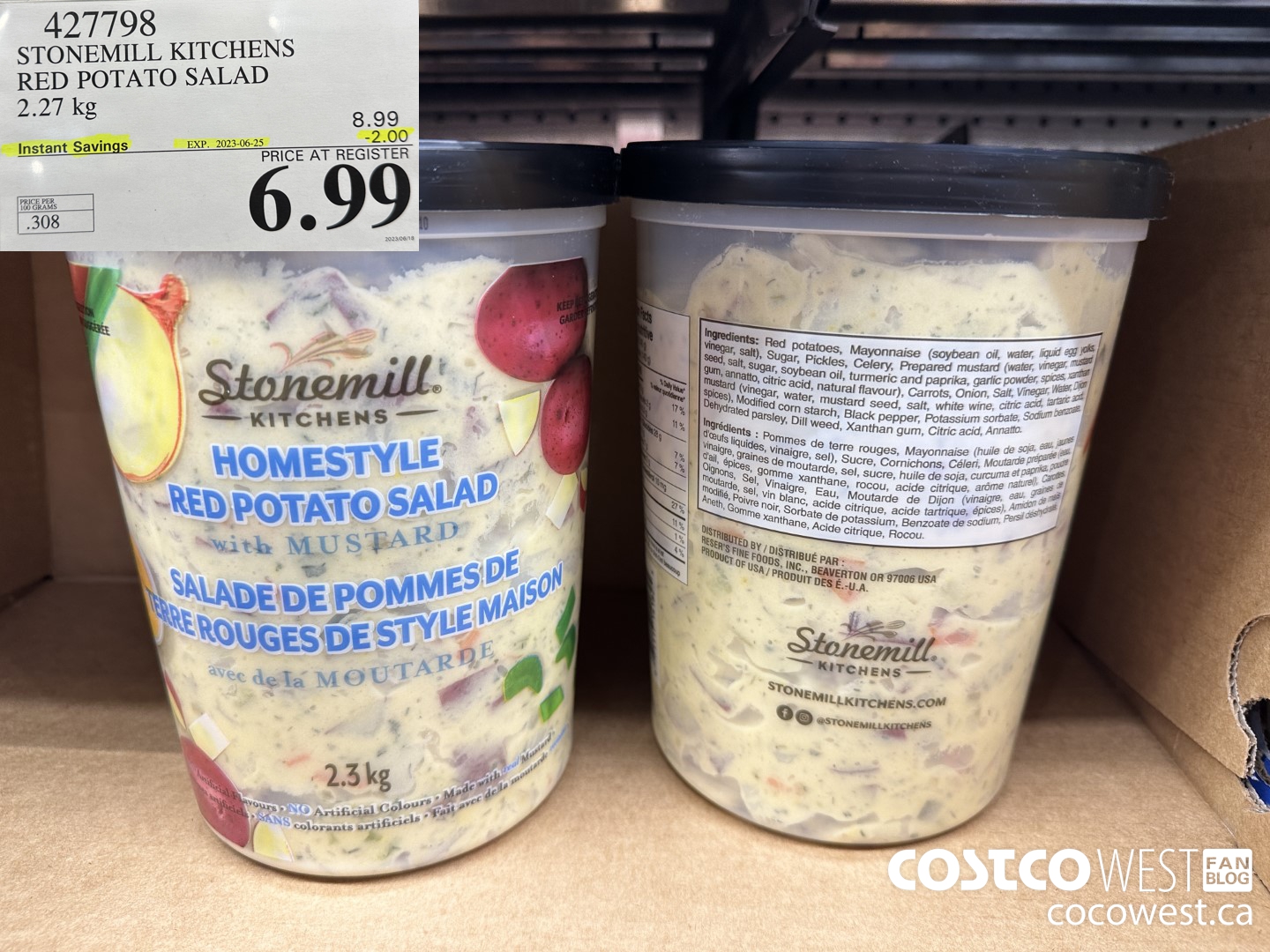 427798 STONEMILL KITCHENS RED POTATO SALAD 2.27 kg ($2.00 INSTANT SAVINGS EXPIRES ON 2023-06-25) $6.99