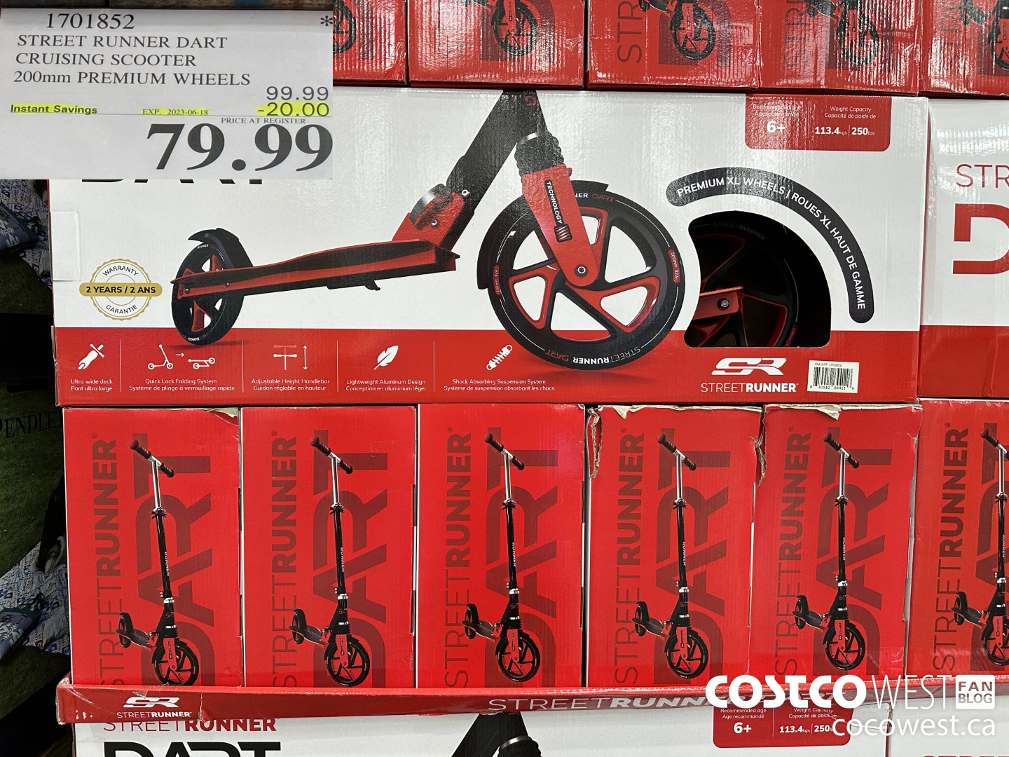 1701852 STREET RUNNER DART CRUISING SCOOTER 200MM PREMIUM WHEELS ($20.00 INSTANT SAVINGS EXPIRES ON 2023-06-18) $79.99