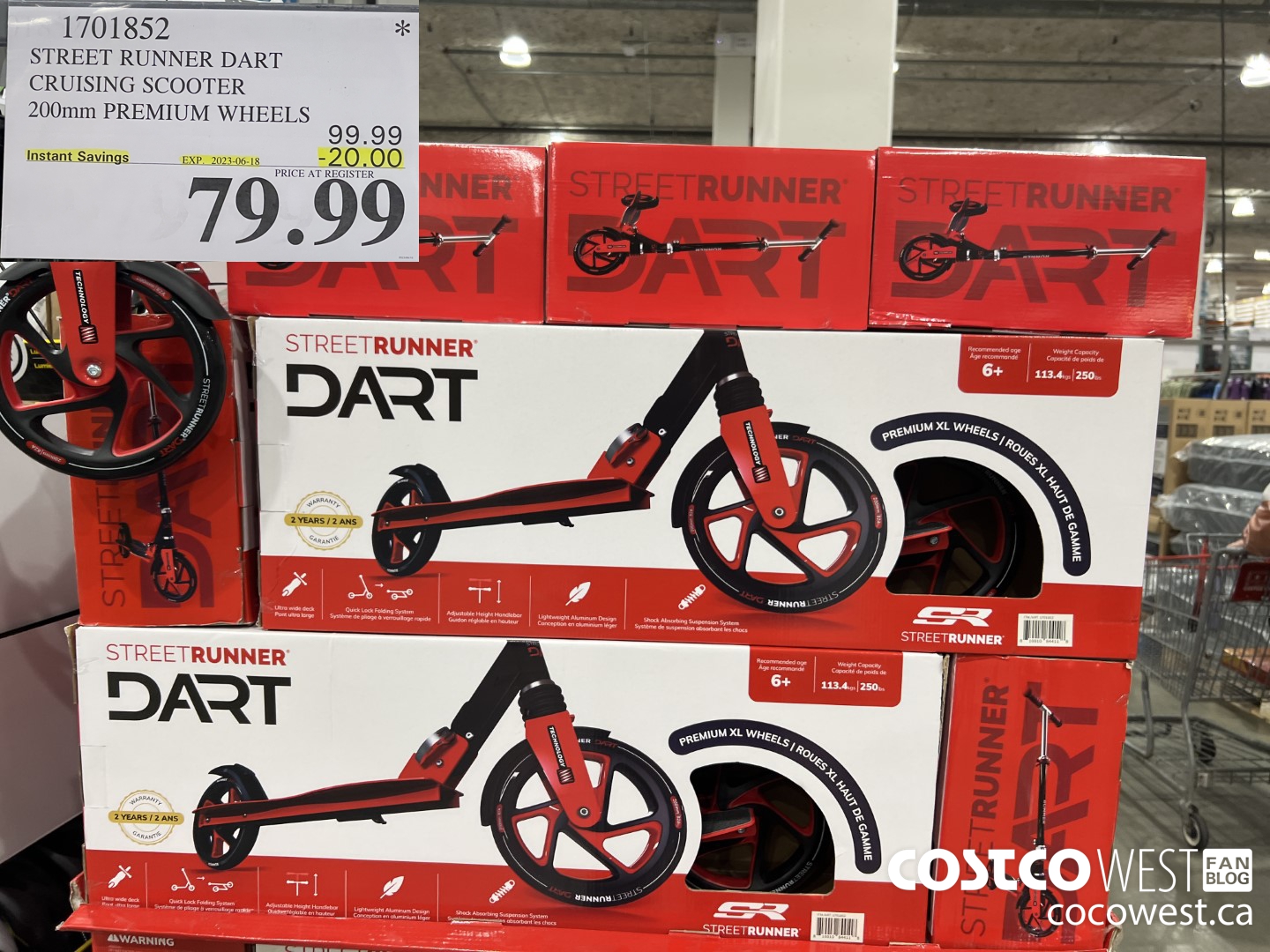 1701852 STREET RUNNER DART CRUISING SCOOTER 200MM PREMIUM WHEELS ($20.00 INSTANT SAVINGS EXPIRES ON 2023-06-18) $79.99