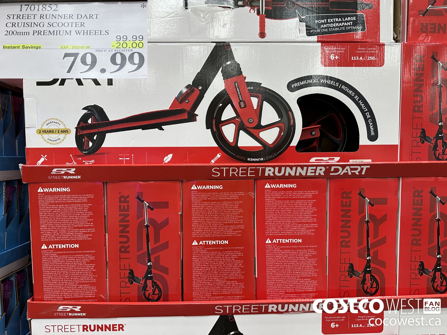 1701852 STREET RUNNER DART CRUISING SCOOTER 200MM PREMIUM WHEELS ($20.00 INSTANT SAVINGS EXPIRES ON 2023-07-09) $79.99